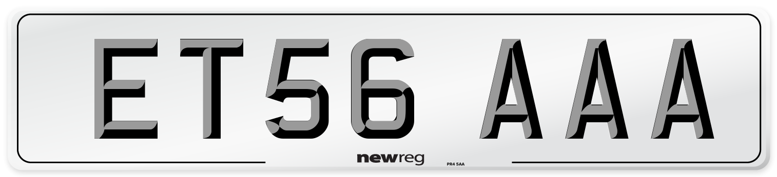 ET56 AAA Number Plate from New Reg